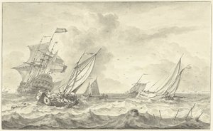 Paesaggio marino (disegno) da Hendrik Rietschoof